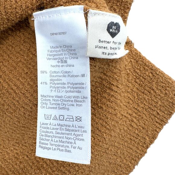 Madewell Holmen Button-Up Front Pockets Short-Sleeve Camel Brown Cardigan XS - Picture 4 of 6